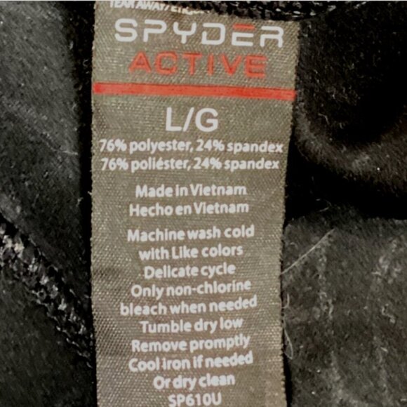 SPYDER Active Jogger Stretch Tights Leggings ProWeb Side Pockets L Black #326B - Picture 7 of 7